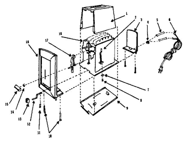 Replacement Parts Diagram and Parts List for T212B  Proctor Silex Toaster